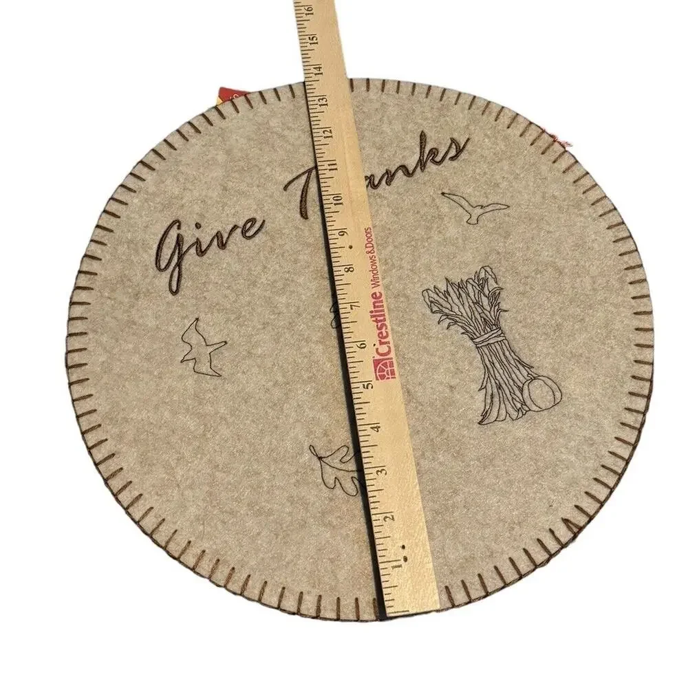 4 Round Place Mats‎ Thanksgiving Autumn Gather Together Give Thanks Embroidered